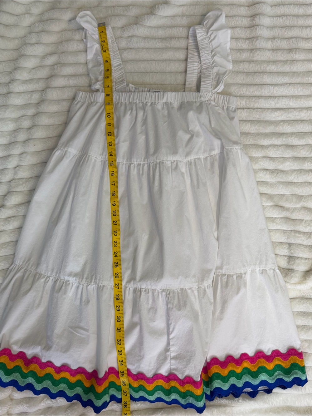 Crown & Ivy Rainbow Ric Rac Trim Tiered Dress Size Large Cotton - Picture 10 of 10